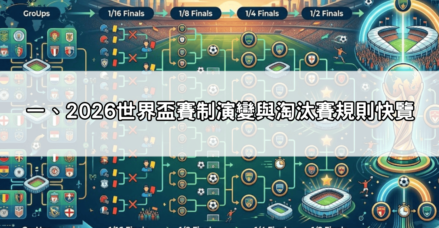 一、2026世界盃賽制演變與淘汰賽規則快覽