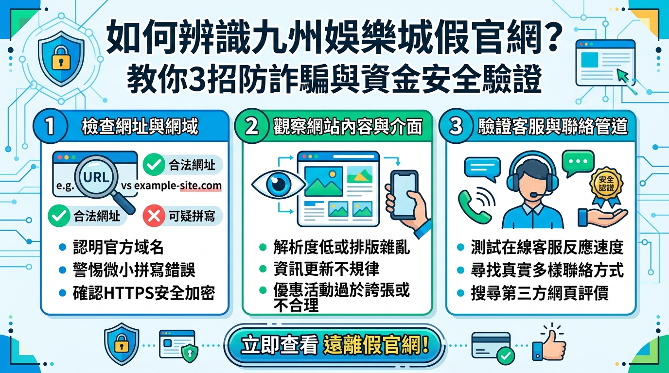 如何辨識九州娛樂城假官網？教你3招防詐騙與資金安全驗證